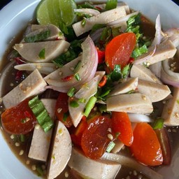 ยำหมูยอไข่แดง