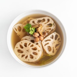 รากบัวต้มถั่วลิสง