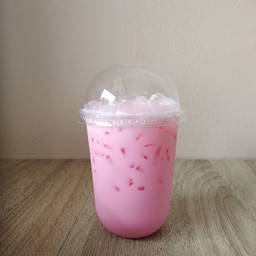 นมชมพูเย็น แก้วเล็ก 16 ออนซ์