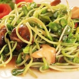 ผัดต้นอ่อนทานตะวันน้ำมันหอย (กับข้าว)