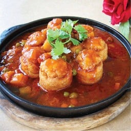 เต้าหู้สอดไส้กุ้งกระทะร้อน