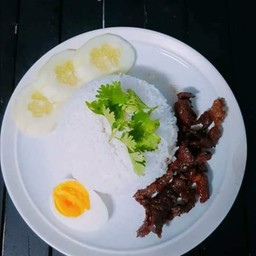 ข้าวเนื้อทอดโคขุน&บังลี่