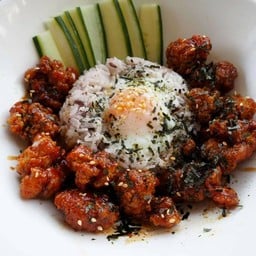 ข้าวไก่ป้อบเกาหลี ไข่ออนเซ็น