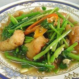 เนื้อปลากระพงผัดขื่นฉ่าย(กับข้าว)