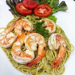 Spaghetti Al Pesto Extra Prawns