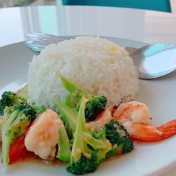 ข้าวราดบล็อกโคลี่