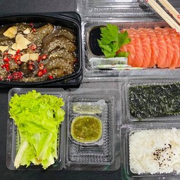 กุ้งดองซีอิ๊ว + ซาซิมิ