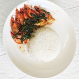 ข้าวกะเพรากุ้ง