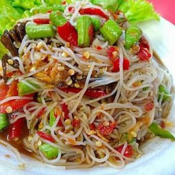 ตำขนมจีนปูปลาร้าnoodle salad