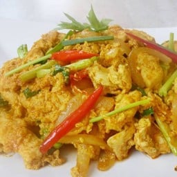 ผัดผงกะหรี่หมู(กับข้าว)