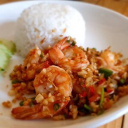 ข้าวกุ้งผัดพริกเกลือ Rice + Shrimp Fried with Chili and Salt