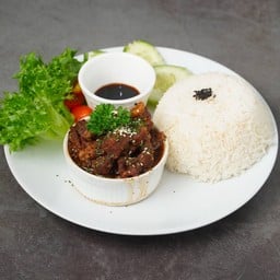 ข้าว หน้าหมูผัดซีอิ๊ว