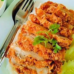 ข้าวหน้าไก่ทอด (ข้าวสวย)