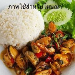 ข้าวกระเพราหอยแมลงภู่