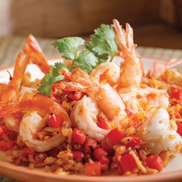 ข้าวกุ้งคั่วพริกเกลือ