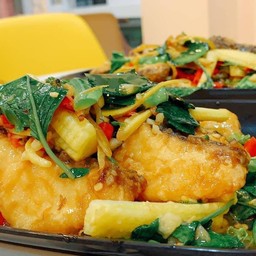 ปลานิลผัดฉ่า(กับข้าว)