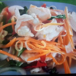 ยำตะไคร้กุ้งสด