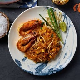 ผัดไทยโบราณกุ้งสด(วุ้นเส้น) Authentic Pad Thai with Shrimp (glass noodles)
