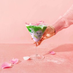 Matcha Rose Blossom Iced Latte