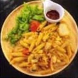 มักกะโรนีทะหมูหมึกกุ้ง