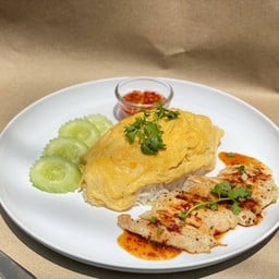 หมูยอราดซอสแจ่ว+ไข่ข้น