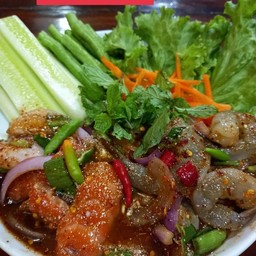 ลาบแซลม่อนกุ้ง