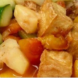 เต้าหู้ผัดเปรี้ยวหวานเจ