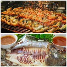 เมี่ยงปลาเผา130+กุ้งแม่น้ำเผา10ตัว(150)ลดเหลือ269บาทจร้า