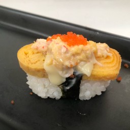 ไข่หวานราดสลัด+สลัดไข่หวานปูอัด โรยไข่กุ้งส้ม