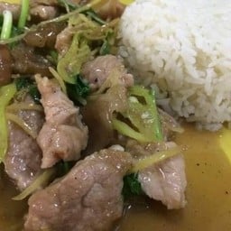 ข้าวราดผัดขิง