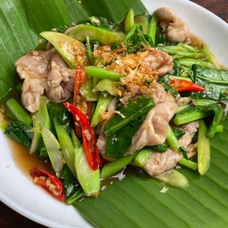 Stir Fried Kale With Pork (side Dish) - ผัดคะน้าหมู (กับข้าว)