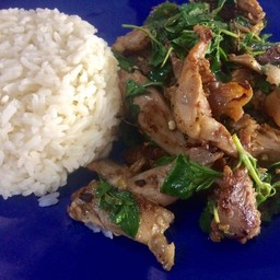 ข้าวราดกะเพราขาหมู