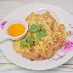 ข้าวราด+ไข่เจียวหมูสับ