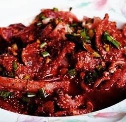 ลาบเลือดเนื้อขม