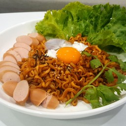 (อร่อยซ่ากับโค๊ก) มาม่าเกาหลีพ่นไฟแห้ง+โค๊ก