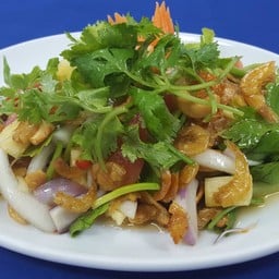 Smoked dried shrimp salad with pineapple and chili
