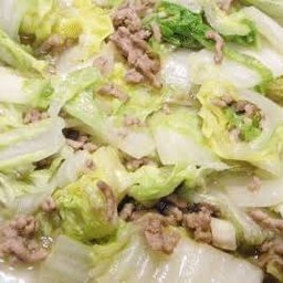 ผัดผักกาดขาว กับข้าว