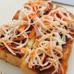 ขนมปังปิ้งปูอัด+พริกเผา
