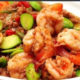 Stir-Fried Bitter Bean With Shrimp And Minced Pork