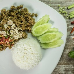 ข้าวหมวยส่า (Vietnamese style chilly paste with rice)