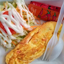 ไข่เจียวออมเล็ตเล็ก สลัด