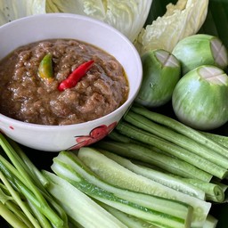 น้ำพริกมะขามอ่อน ปลาทูทอดชุดใหญ่พร้อมเครื่องเคียง