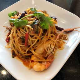 พาสต้าต้มยำแห้งกุ้ง