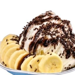 รสนมนิวซีแลนด์ราดกล้วยหอมและซอสช็อคโกแลต