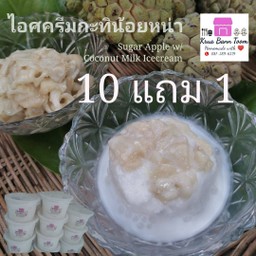 ไอศครีมกะทิน้อยหน่า (เจ) 10 แถม 2