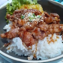 ข้าวหน้าเนื้อใบพายออสเตรเลีย#ซอสเกาหลีฟรีซุปสาห่ร่ายน้ำใส