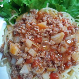 สปาเก็ตตี้ผัดซอสหมูสับ