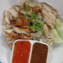 ข้าวมันไก่ผสมต้ม+ทอด