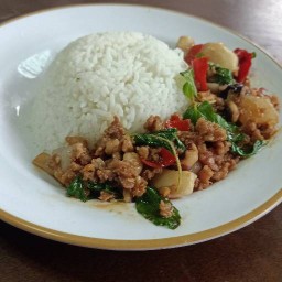 ส้มตำเลียศอก/ข้าวกระเพรา