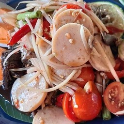 ตำหมูยอไข่เค็ม ใส่ปลาร้า-ไม่ใส่ปลาร้า